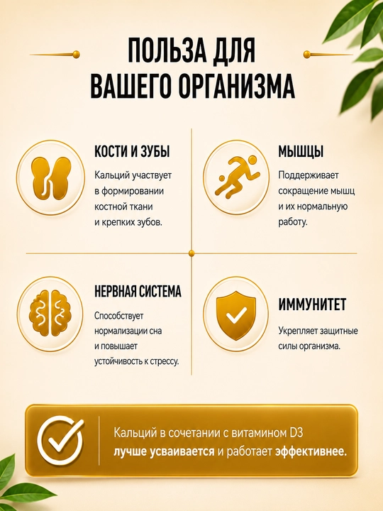 Calcium D3 MD,  Calcium-1250мг, D3-600 mkg, Suyaklar va tishlar salomatligi uchun