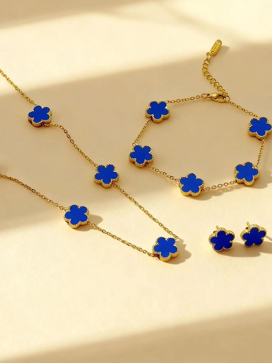 Набор Van Cleef для девочек, женский, кольцо, девочек, браслет, белый, синий, бордовый, черный
