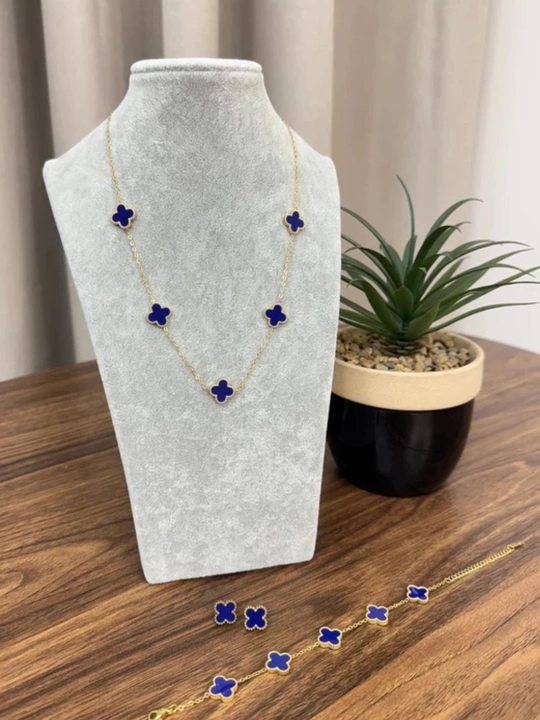 Набор Van Cleef для девочек, женский, кольцо, девочек, браслет, белый, синий, бордовый, черный