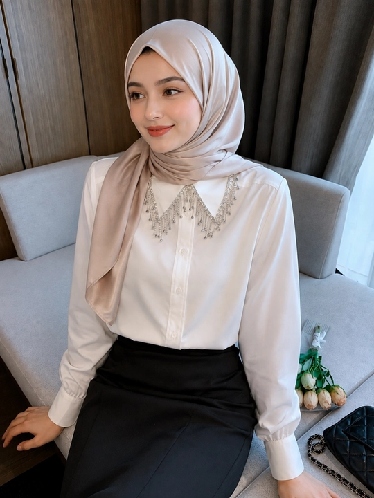 Ayollar koftasi, bluzka, ayollar oq koftasi o'qish, maktab, sayr, ofis uchun