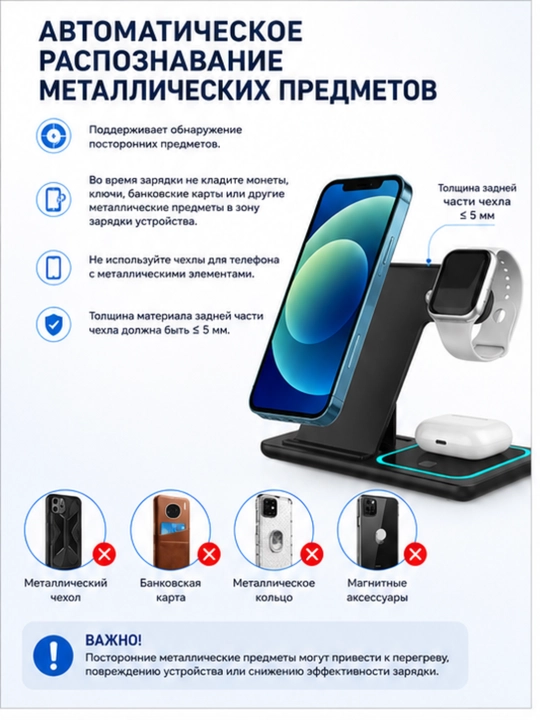 3-tasi 1-da simsiz tezkor quvvatlash qurilmasi
