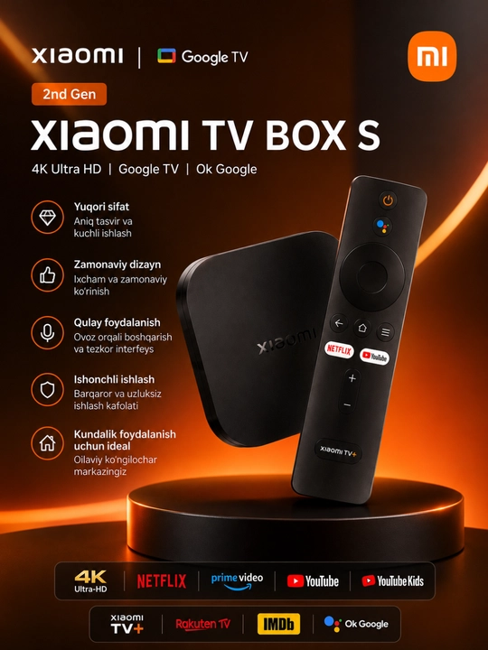 Xiaomi TV Box S 2-avlod / Xiaomi TV Stick – Smart TV Media Pleeri 4K Ultra HD - 