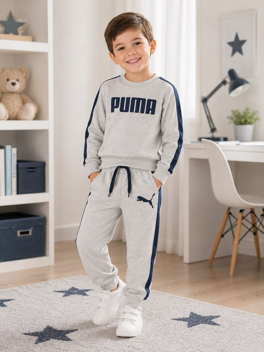 5-6-7 yosh bolalar uchun sport kostyum Puma uslub paxtali yumshoq komplekt