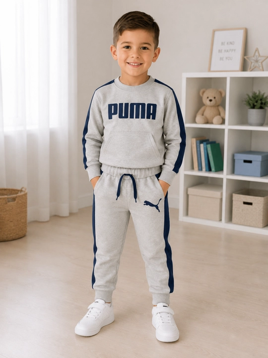 5-6-7 yosh bolalar uchun sport kostyum Puma uslub paxtali yumshoq komplekt