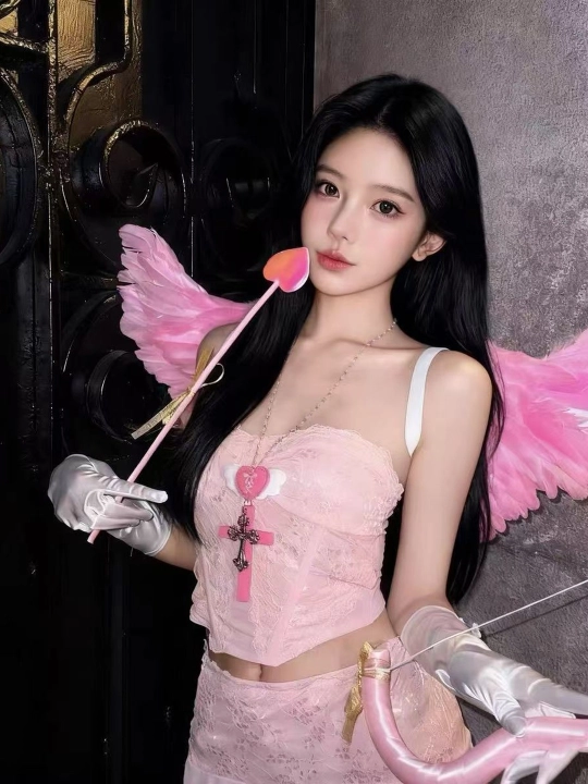 Ilon, ankx, farishta yoki sichqon qanotlari tasvirlangan gotik xoch marjoni