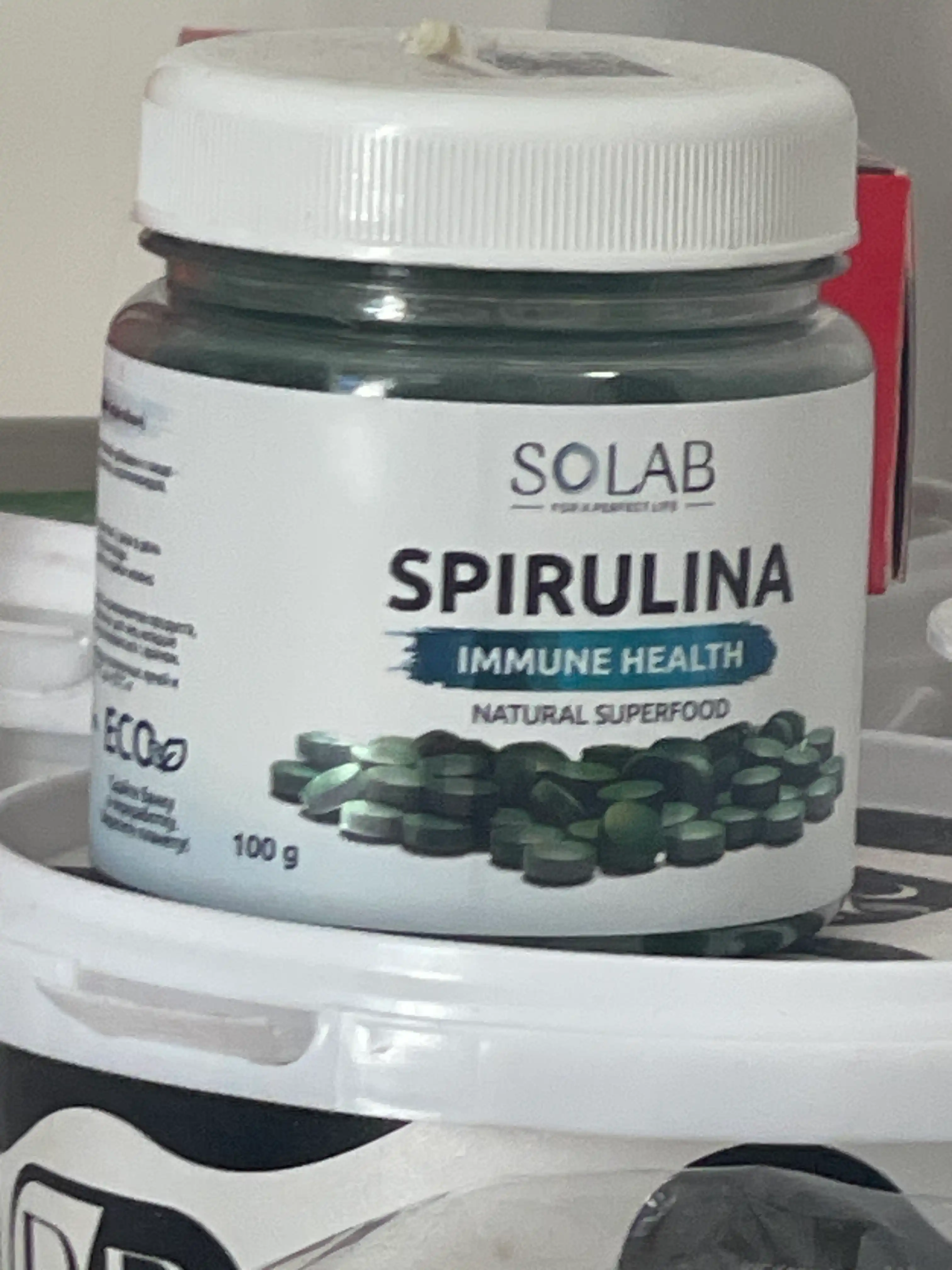 Spirulina tabletkalarda, SOLAB, 100 g, 200 dona
