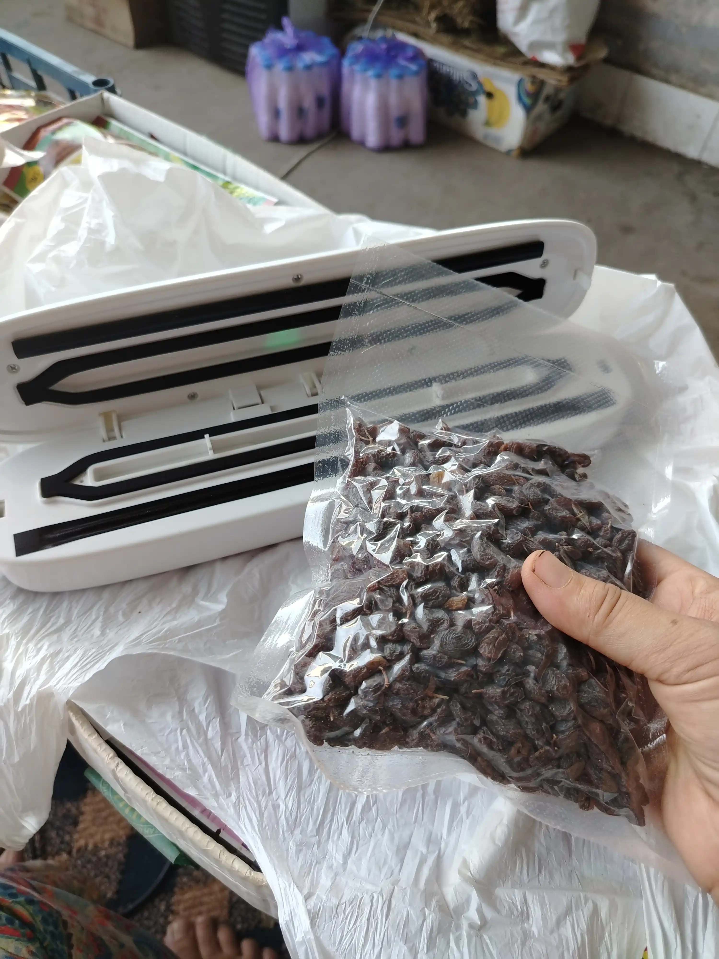 Vakum apparat + vakumli paket, vakuumli qadoqlash mashinasi, vakumator mahsulotlar uchun