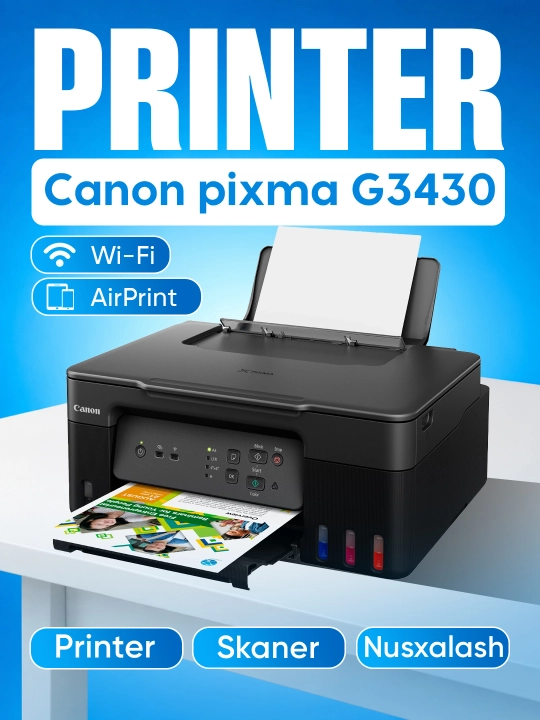 Printer Canon - PIXMA G3430 - G3410 - G3416 A4, inkjet MFP, LCD, USB2.0, WiFi - 