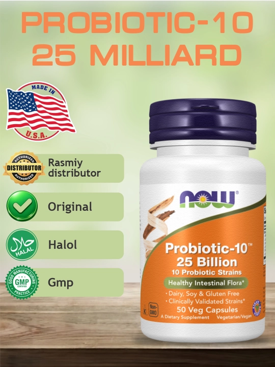 NOW Foods, Probiotic-10, 25 milliard, capsulada - 