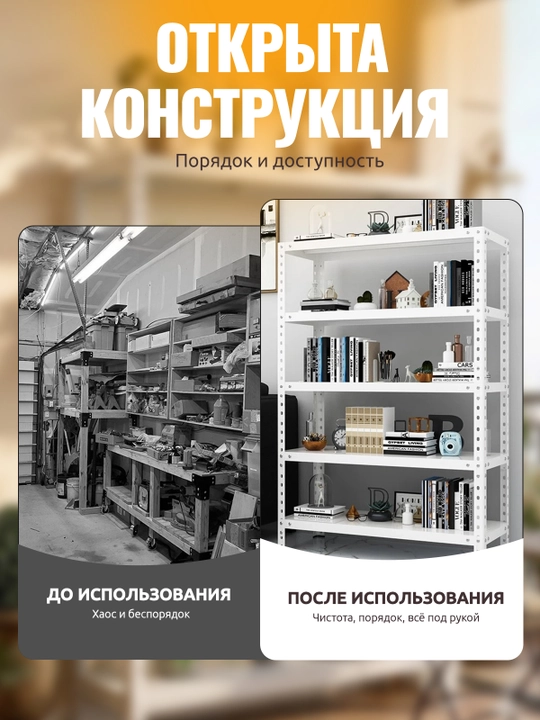 Стеллаж металлический складной для кухни, этажерка, полка для книг напольная