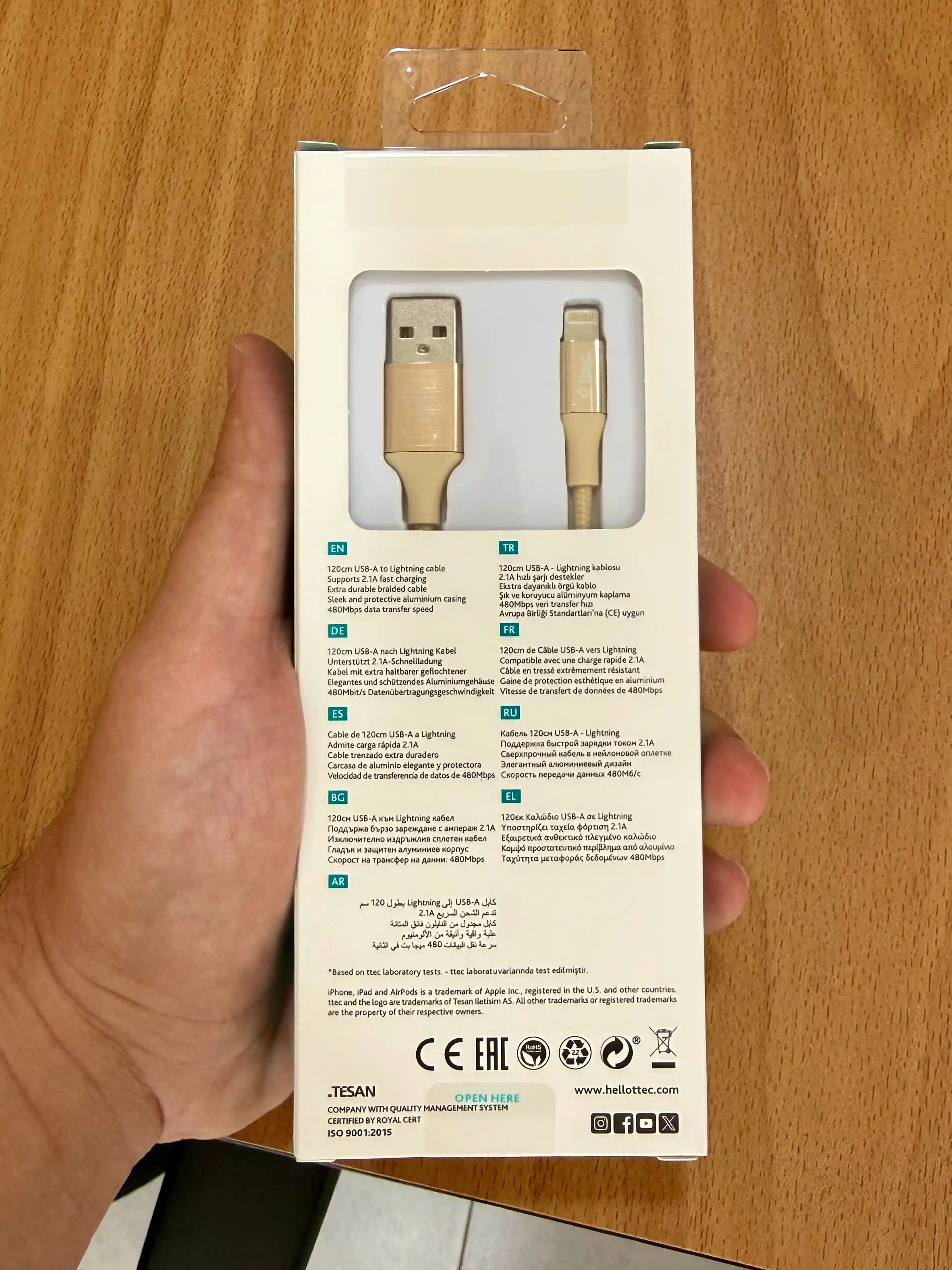 TTEC USB-A - Lightning Кабель для зарядки, алюминиевый корпус 120 см, кабель для iPhone