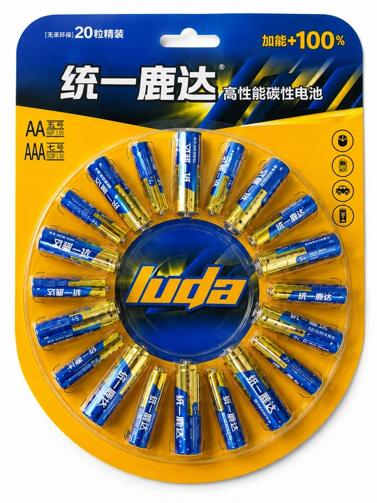 Luda AA/AAA 1.5V uglerodli batareyalar to‘plami, 20 dona
