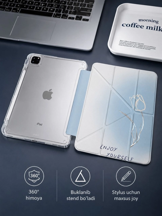 Чехол на iPad 11 A16 с магнитной крышкой, складывается в подставку 5 различными способами