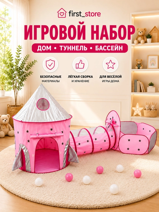 Bolalar o‘yin chodiri, bolalar va o‘yinchoqlar uchun uycha, uy va ko‘cha uchun