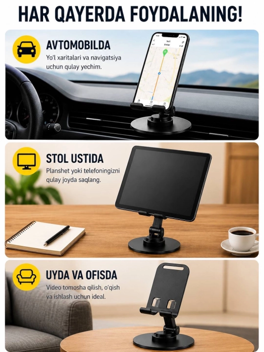 Telefon podstavka, planshet podstavka, telefon ushlagich, planshet ushlagich