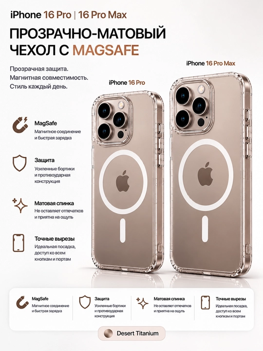 IPhone 14 / 15 / 16 / 17 uchun shaffof mat g'ilof
