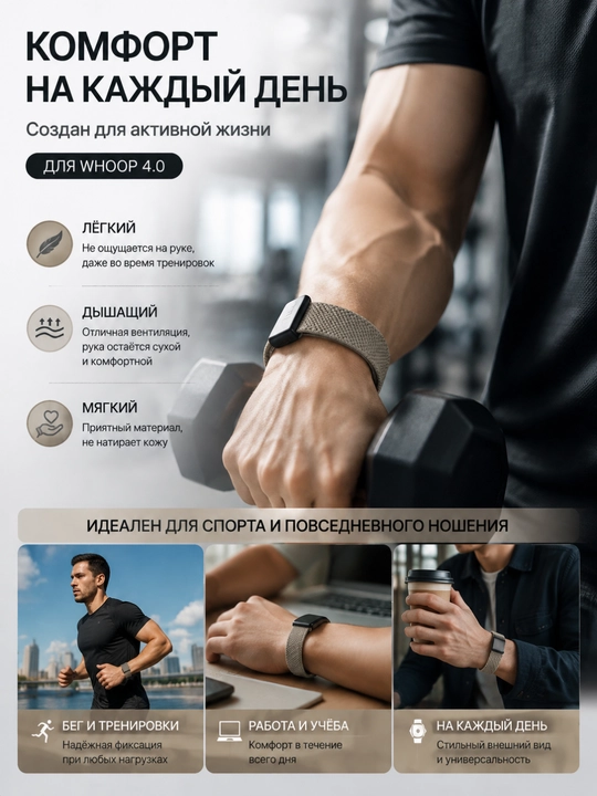 Ремешок SuperKnit Band Luxe для Whoop 4.0, только ремешок