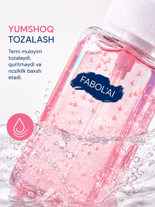 FABOLAI Parfyumli dush geli, 800 ml, yumshoq tozalash namlantiruvchi nafis hid