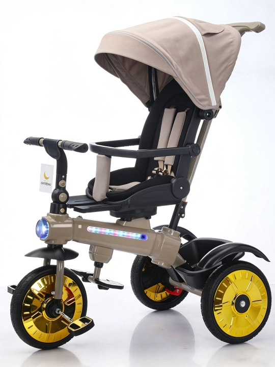 Bolalar aravachasi uch g‘ildirakli velosiped, 2 tasi 1 da, SL922, 360° buriluvchi o‘rindiq