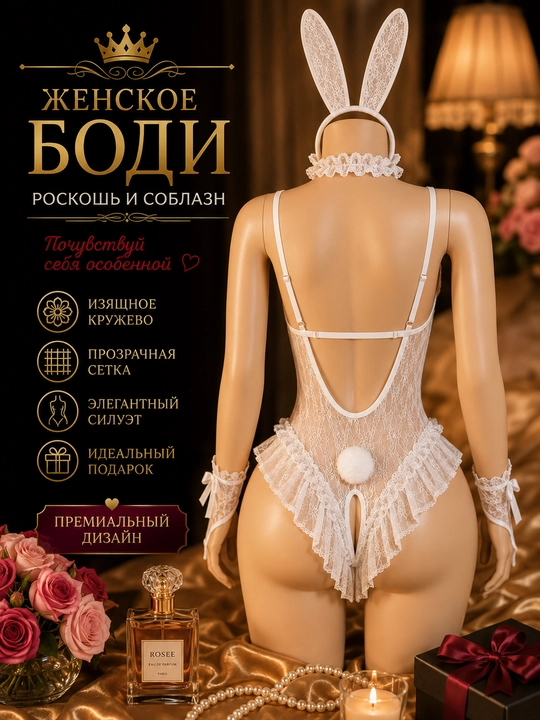 Ichki kiyimlar ayollar penyuar, kostyum kospley quyon, gipyur