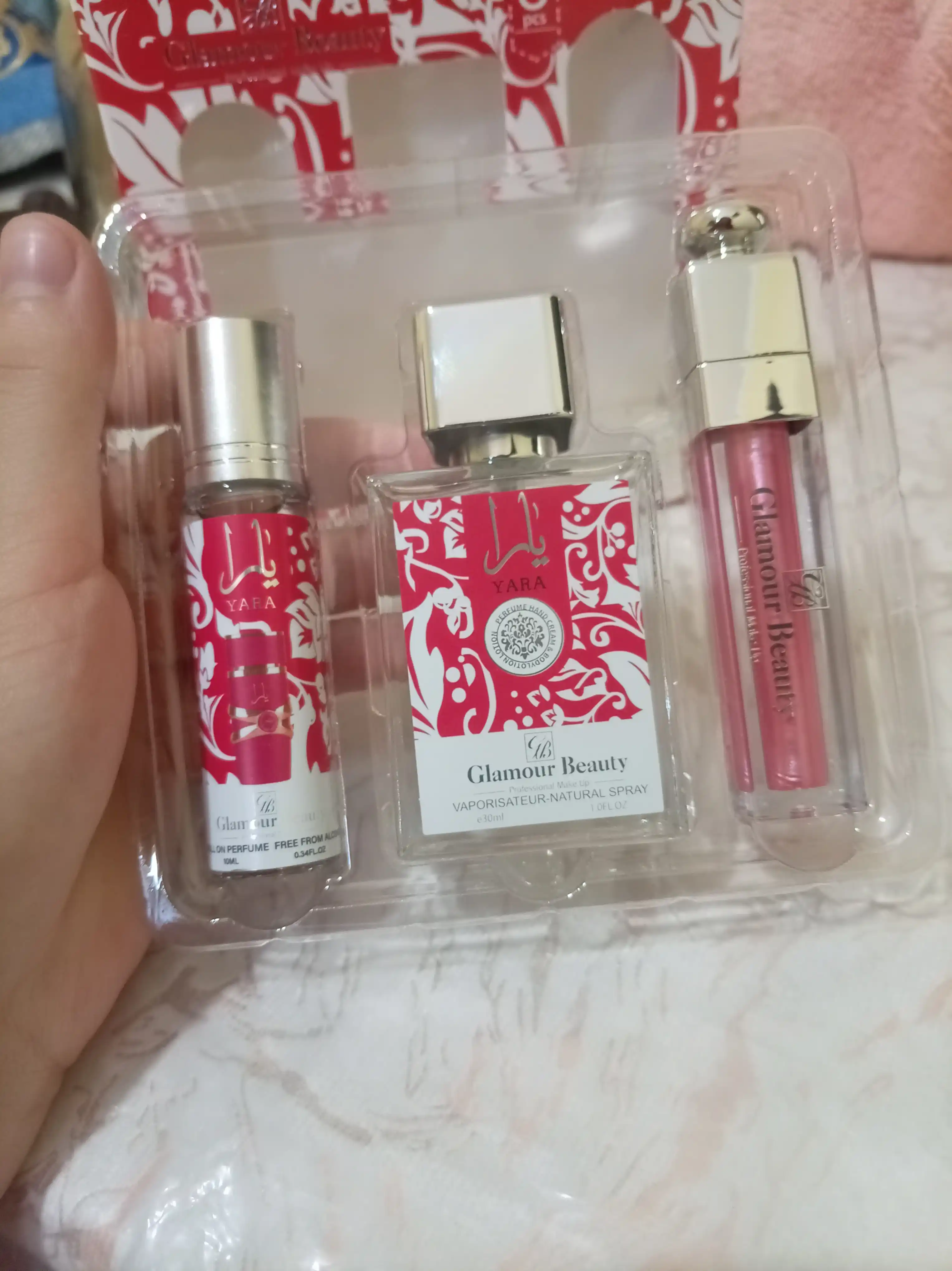 Подарочный набор Glamour Beauty Yara – парфюм и блеск для губ , 3 в 1