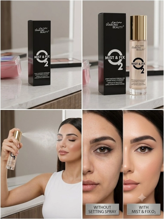Спрей фиксатор для макияжа Diamond Beauty Mist Fix O2, увлажняющий спрей для лица