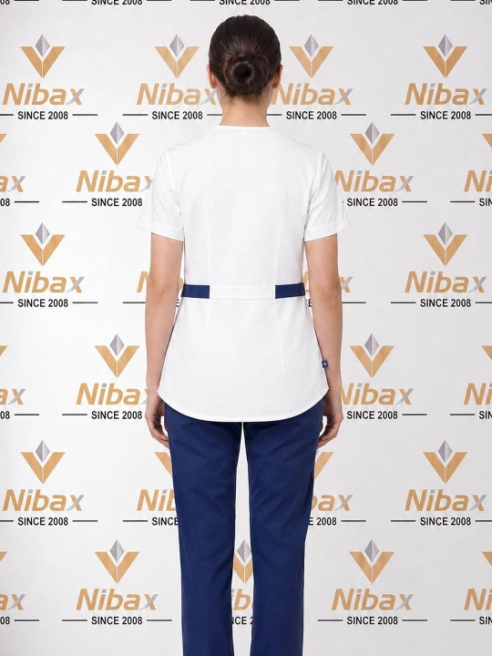 Nibax ""LISA" ayollar tibbiy kostyumi, bantli dizayn, qisqa yeng