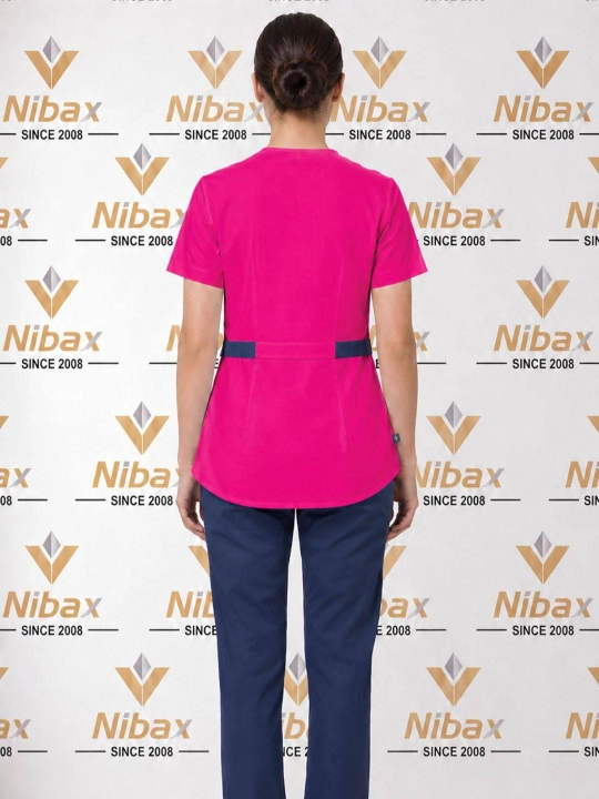 Nibax ""LISA" ayollar tibbiy kostyumi, bantli dizayn, qisqa yeng