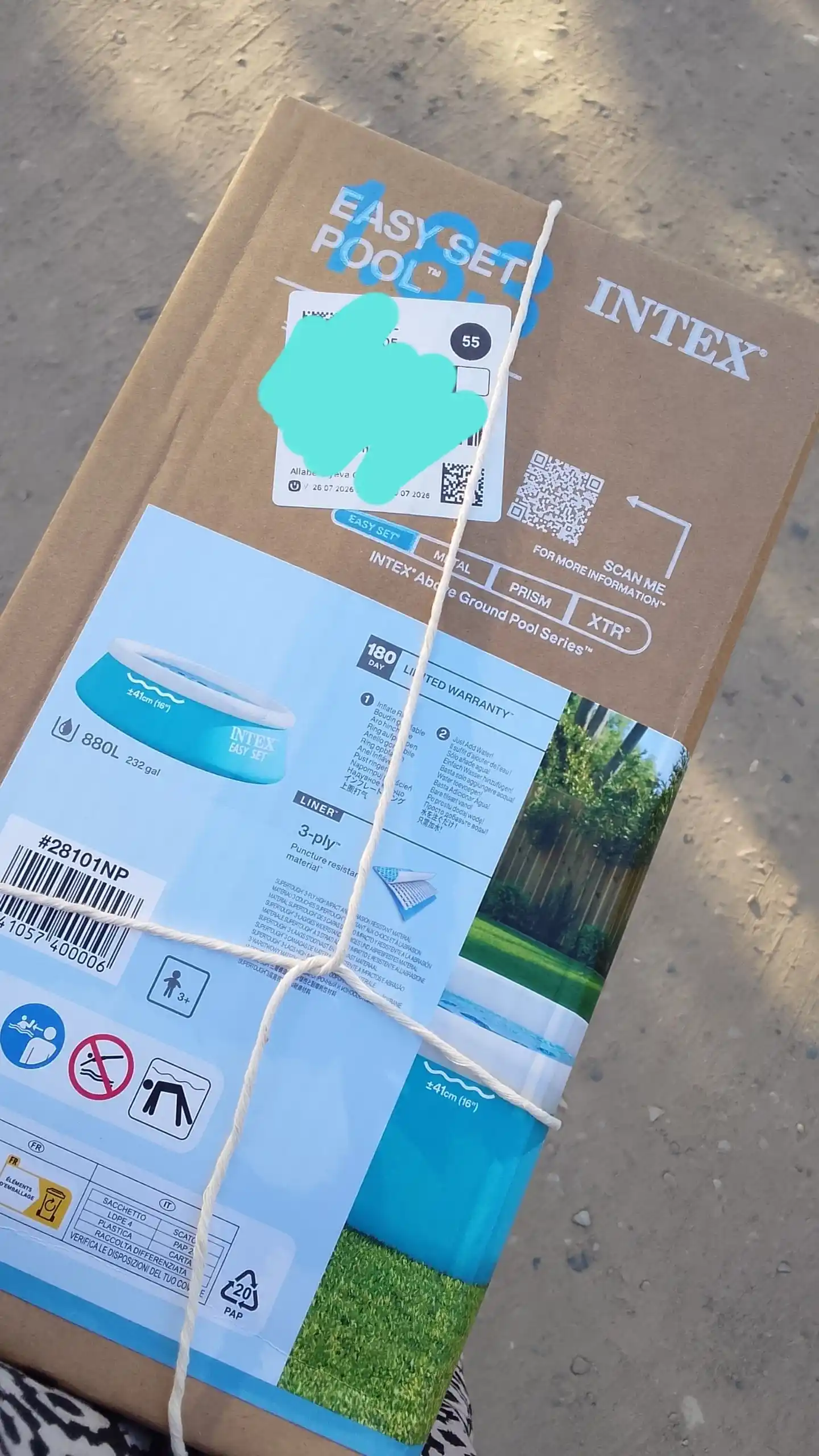 Puflanadigan basseyn Intex Easy Set, tanlovga 886, 3853 litr hajmli