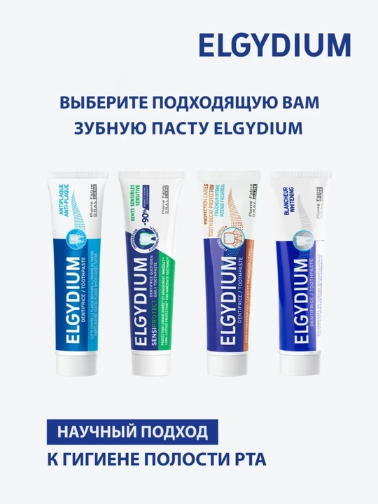 Зубная паста Elgydium Anti-Plaque против зубного налета и зубного камня, 75 мл