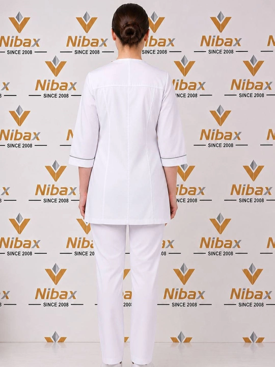 Nibax "KLAR" ayollar tibbiy formasi fermuarli — shimli tibbiy kostyum, shifokor