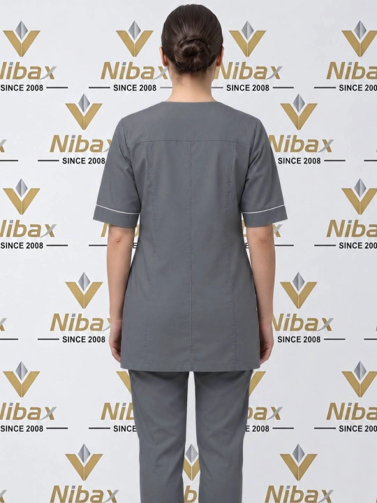 Nibax "KLAR" ayollar tibbiy formasi fermuarli — shimli tibbiy kostyum, shifokor