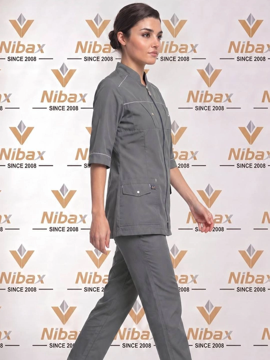 Nibax "KLAR" ayollar tibbiy formasi fermuarli — shimli tibbiy kostyum, shifokor