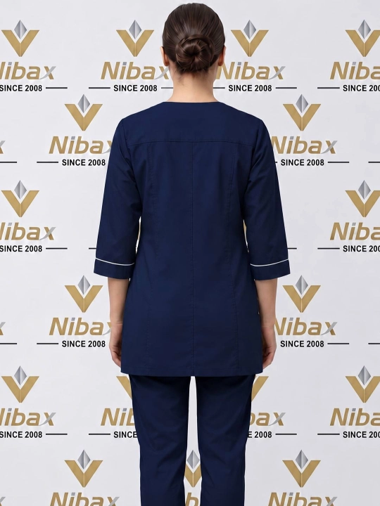 Nibax "KLAR" ayollar tibbiy formasi fermuarli — shimli tibbiy kostyum, shifokor