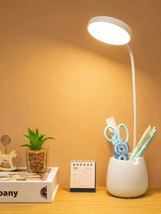 LED stol lampasi, USB quvvatli, sensorli, egiluvchan, qalamdon-organayzerli - 