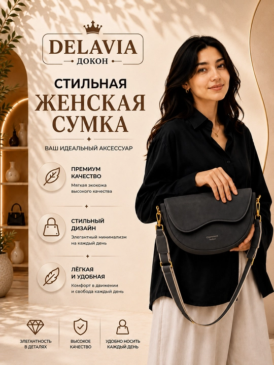 Женская сумка кросс-боди через плечо из экокожи, стильная повседневная сумочка