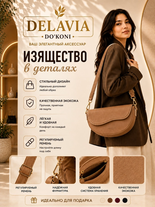 Женская сумка кросс-боди через плечо из экокожи, стильная повседневная сумочка