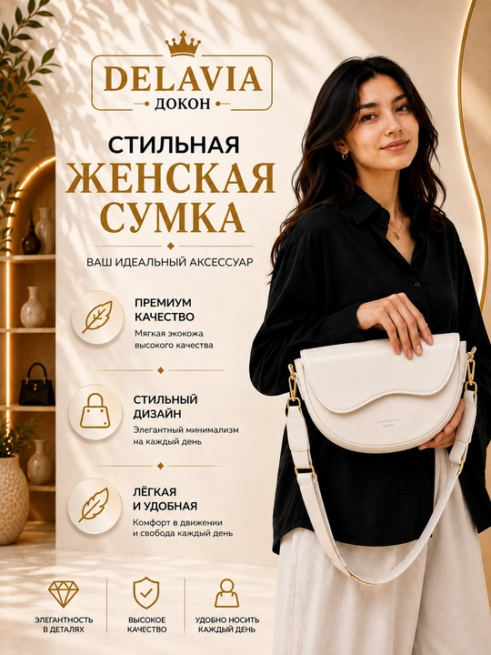 Женская сумка кросс-боди через плечо из экокожи, стильная повседневная сумочка