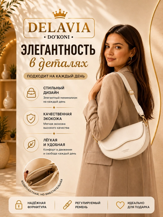 Ayollar sumkasi, yelkaga osiladigan zamonaviy kross-bodi, eko charm, kundalik uchun - 