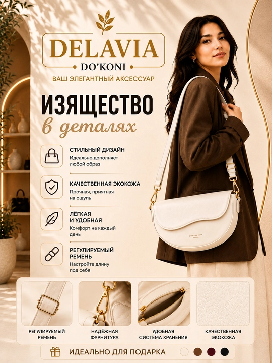 Женская сумка кросс-боди через плечо из экокожи, стильная повседневная сумочка