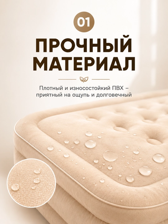 2 kishilik avtomatik havo matrasi 200×150×40 sm, elektr nasosli