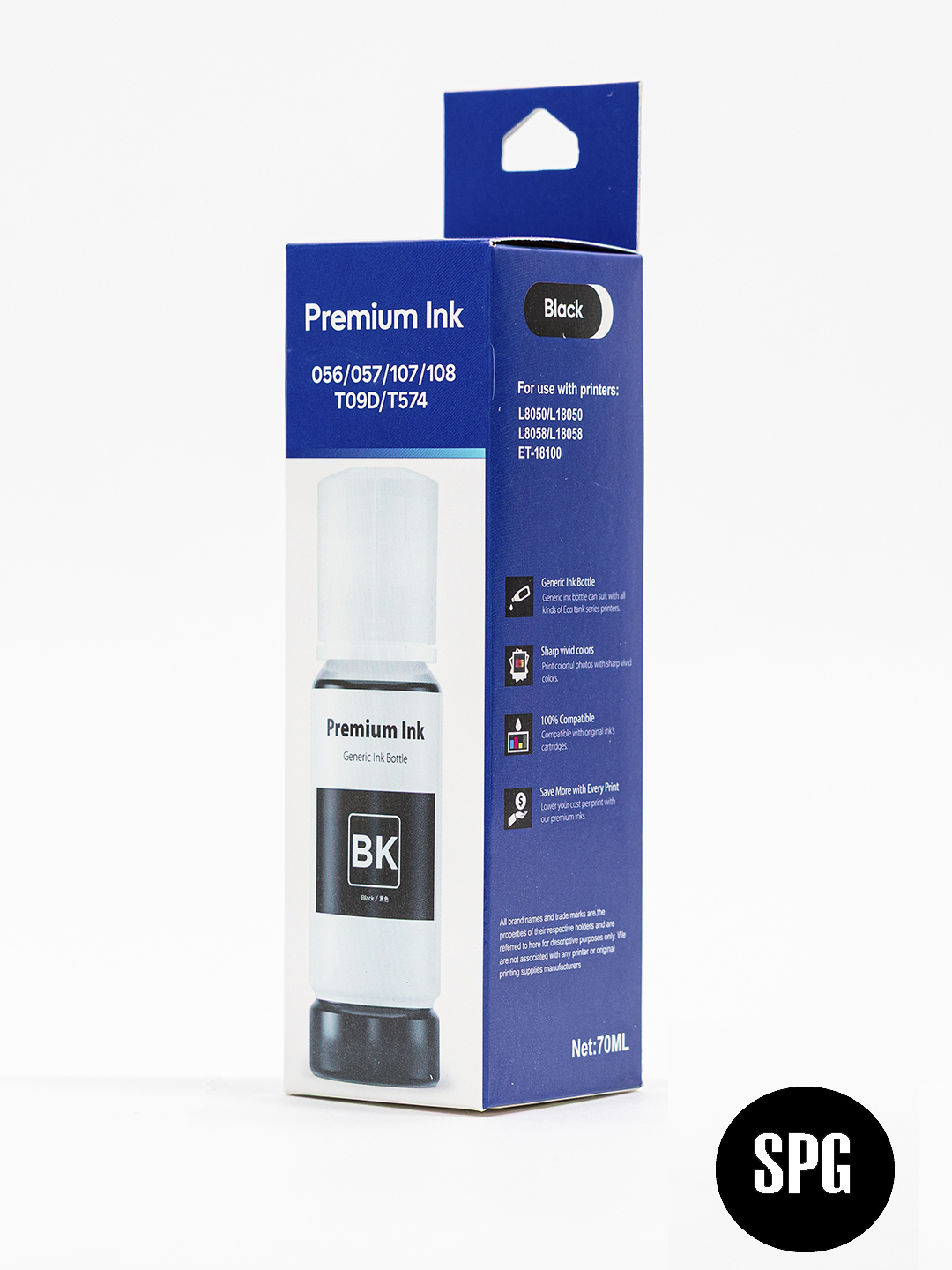 L8050, L18050 printerlari uchun Epson 108 bo‘yoq siyohi, 70 ml, qora