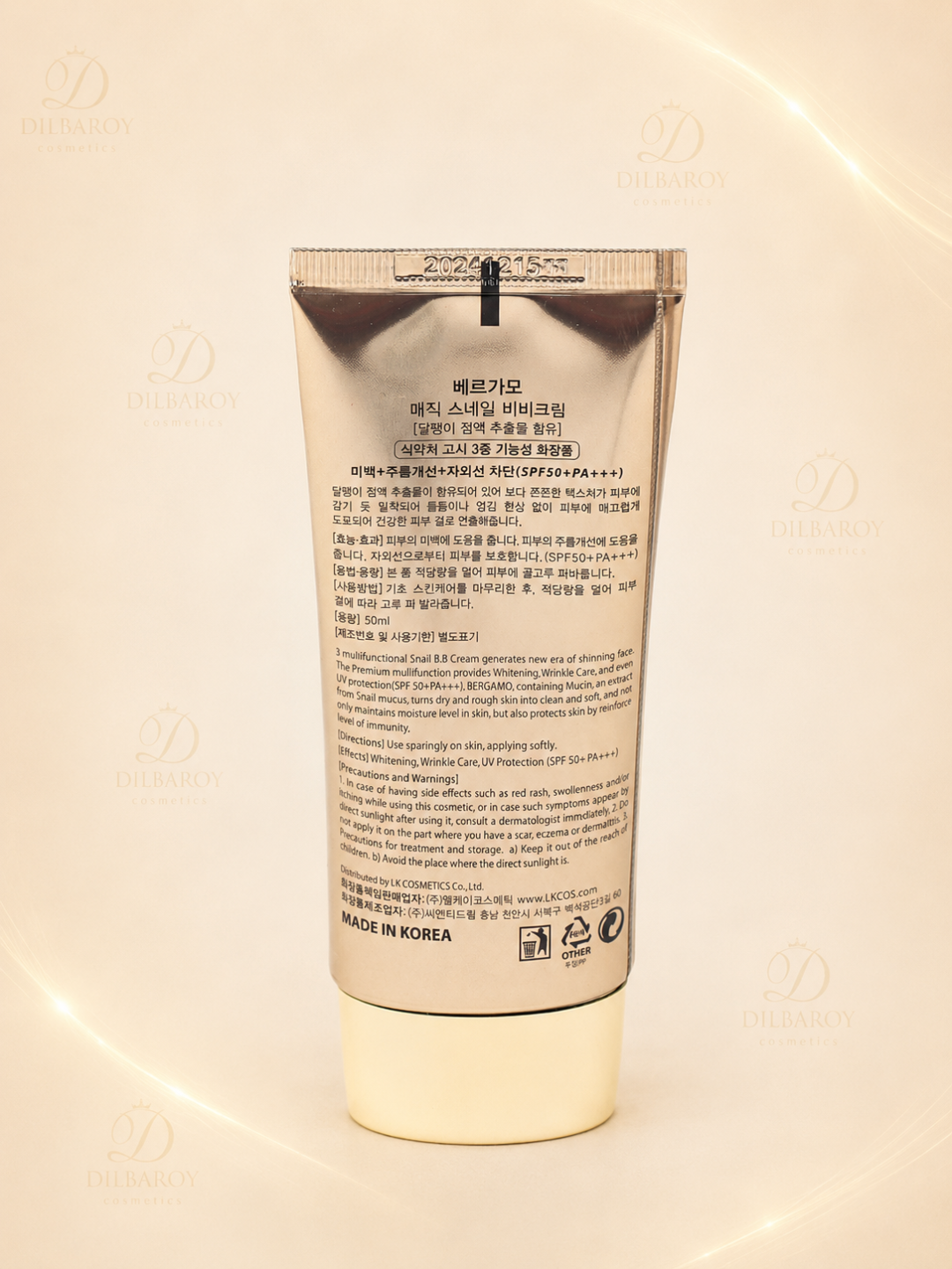 Тональный крем для лица, Bergamo BB, матирующий, увлажняющий, с SPF, 50 мл