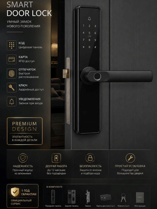 VIN-ZAMOK SMART LOCK, электронная дверная ручка  0003
