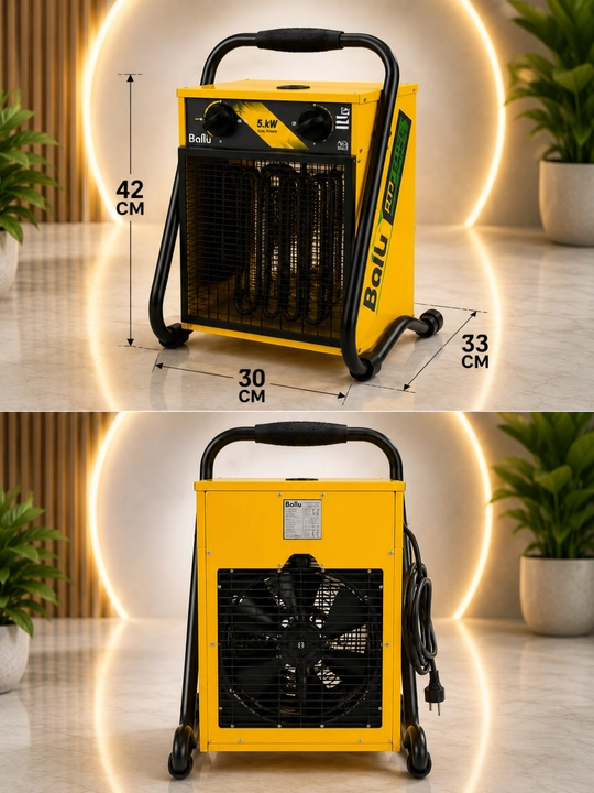 Ballu BHP-M2-15 elektr qurilish isitish pechkasi, 9–15 kVt, 150 m² gacha