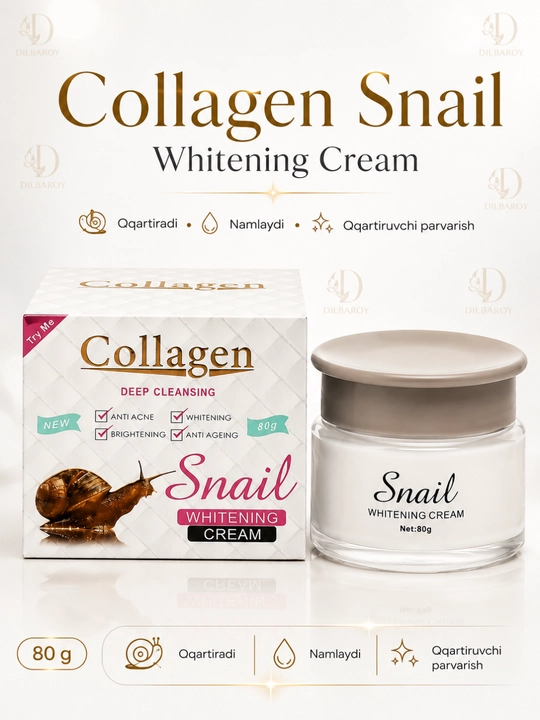 Крем для лица Collagen, отбеливающий крем, анти-акне и антивозрастной, 4 в 1, 80 г - 