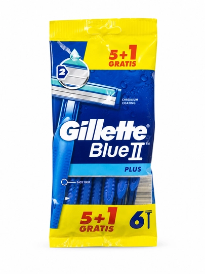 Gillette Blue II Plus Одноразовые Бритвы для Бритья, 5+1 шт