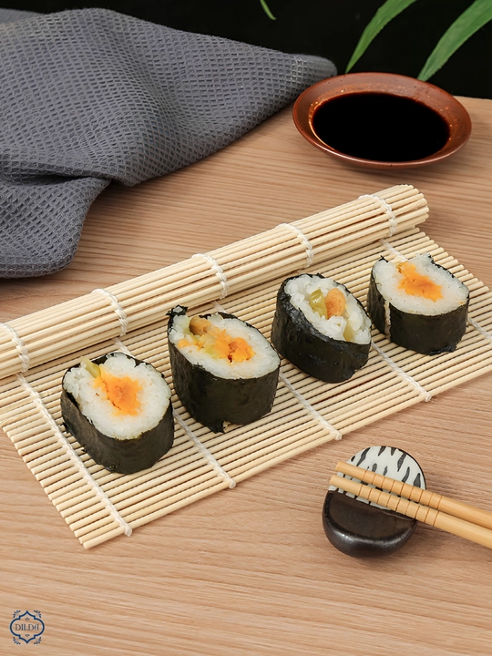 Sushi va roll tayyorlash uchun bambuk gilamcha, makisu, uramaki uchun, 24×24 sm