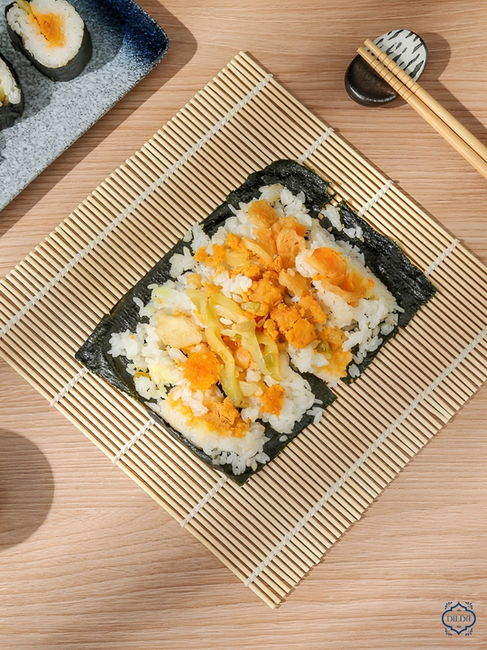 Sushi va roll tayyorlash uchun bambuk gilamcha, makisu, uramaki uchun, 24×24 sm