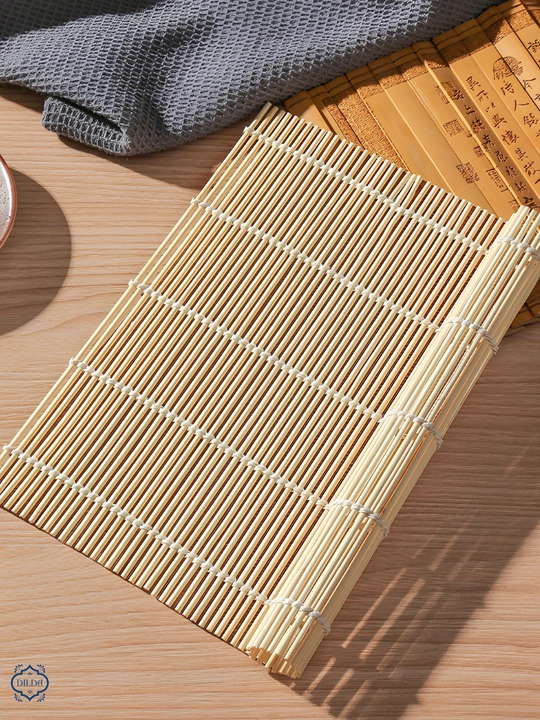 Sushi va roll tayyorlash uchun bambuk gilamcha, makisu, uramaki uchun, 24×24 sm